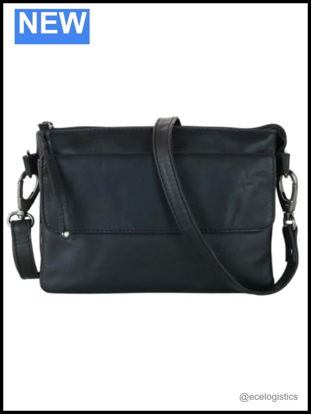 Concealed Carry RFID Leather Crossbody with Locking Zippers